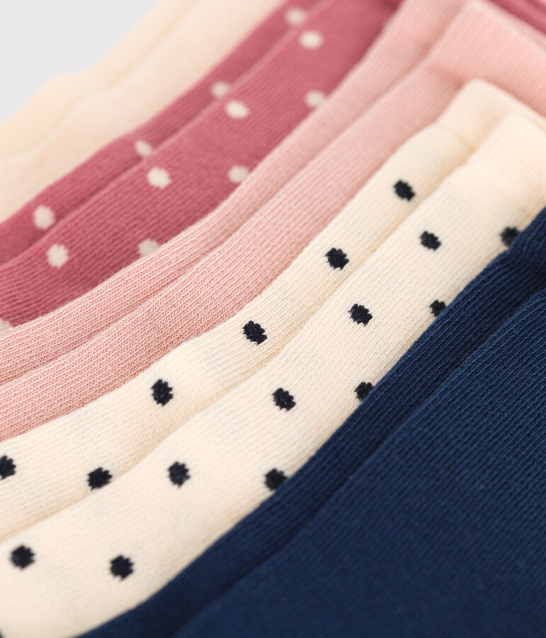 5 paia di calze in cotone a pois bambino multicolore