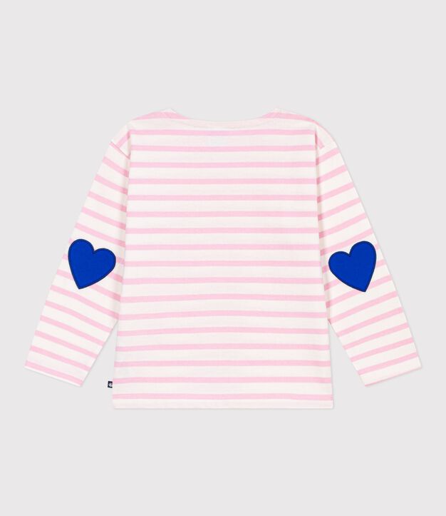 Marini&egrave;re in cotone a righe bambino rosa/rosa