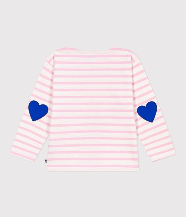 Marini&egrave;re in cotone a righe bambino rosa/rosa