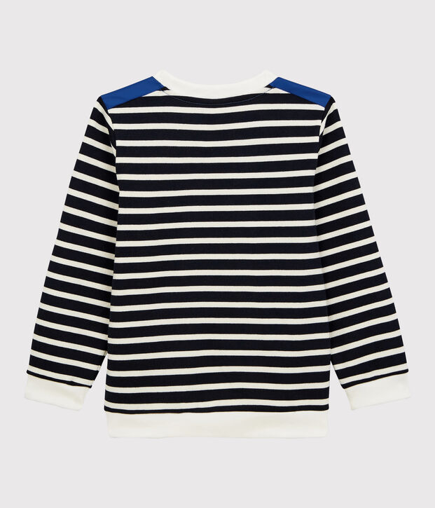 Felpa in jersey bambino blu/bianco