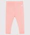 Leggings bebè femmina a costine 1x1 in tinta unita rosa CHEEK