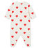 Tutina bebé femmina in molleton bianco MARSHMALLOW/rosso TERKUIT