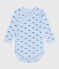 Body incrociati a maniche lunghe in cotone neonato blu TOUDOU/ ALASKA