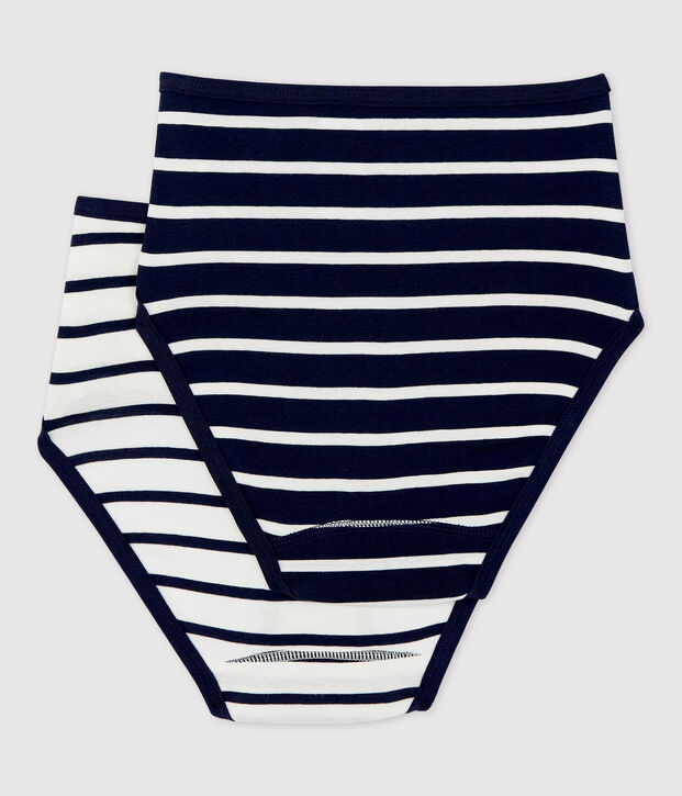 Confezione da 2 slip vita alta in cotone donna multicolore