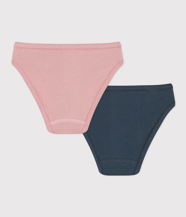 Confezione da 2 slip bambina in cotone multicolore