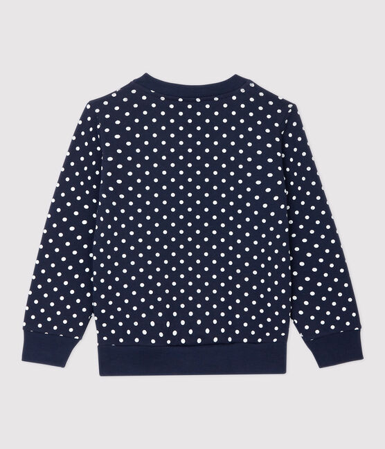 Felpa bambina in molleton blu SMOKING/bianco MARSHMALLOW