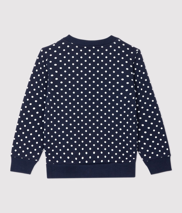 Felpa bambina in molleton blu/bianco
