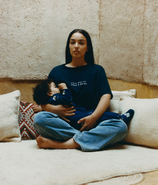 T-shirt allattamento Tajinebanane x Petit Bateau blu SMOKING