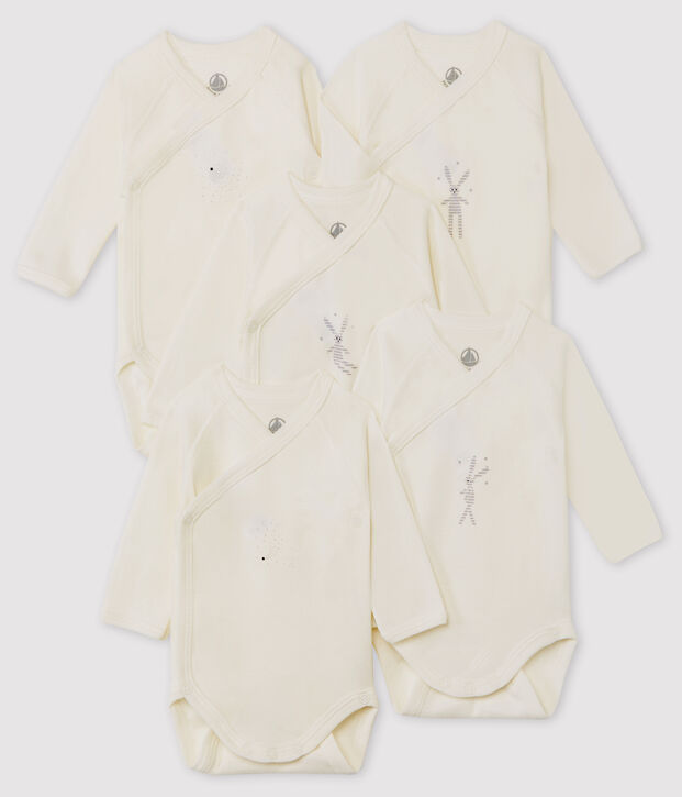 Confezione da 5 body nascita manica lunga beb&egrave; multicolore