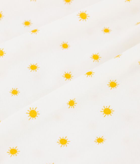 Camicia da notte a manica corta con soli bambina in cotone bianco MARSHMALLOW/ ORGE