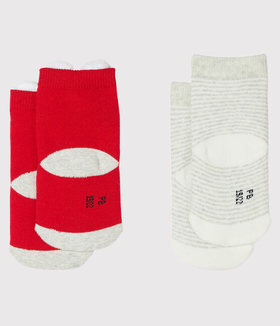 Confezione da 2 paia di calzini bebè unisex rosso TERKUIT
