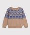 Pullover in misto lana e cotone jaquard bambino multicolore/multicolore