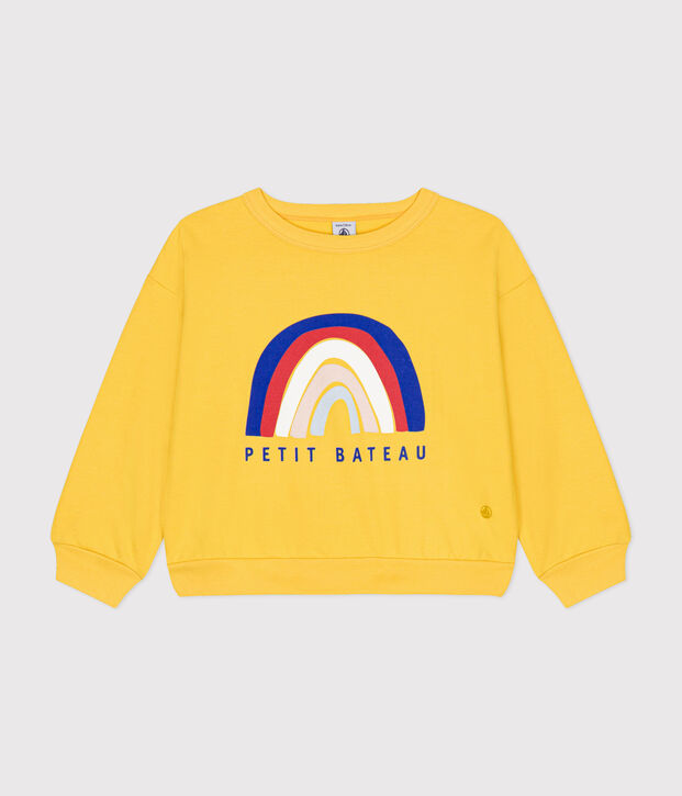 Felpa in molleton leggero bambina giallo