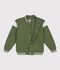 Giacca stile teddy in cotone bambino verde/ecru