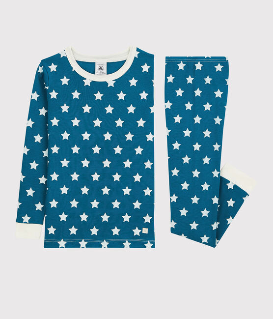 Pigiama bambina/bambino snugfit fantasia grafica in cotone biologico MALLARD/ ECUME