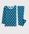 Pigiama bambina/bambino snugfit fantasia grafica in cotone biologico MALLARD/ ECUME