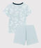 Pigiama corto Hawai blu bambino in cotone PLEINAIR/ MARSHMALLOW