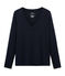 T-shirt manica lunga in cotone Sea Island donna blu MARINE