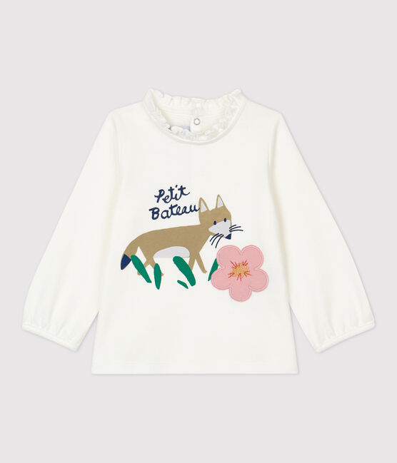 Blusa in cotone bebè. bianco MARSHMALLOW