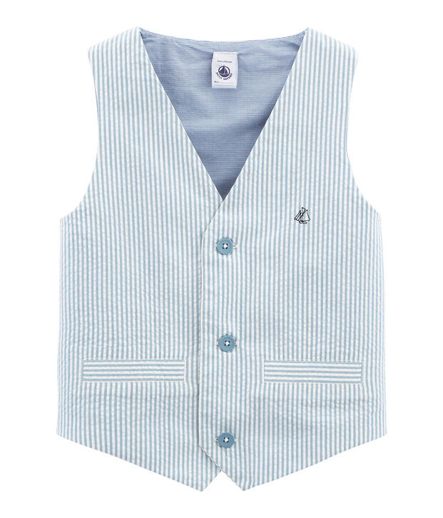 Gilet senza maniche bambino blu/bianco