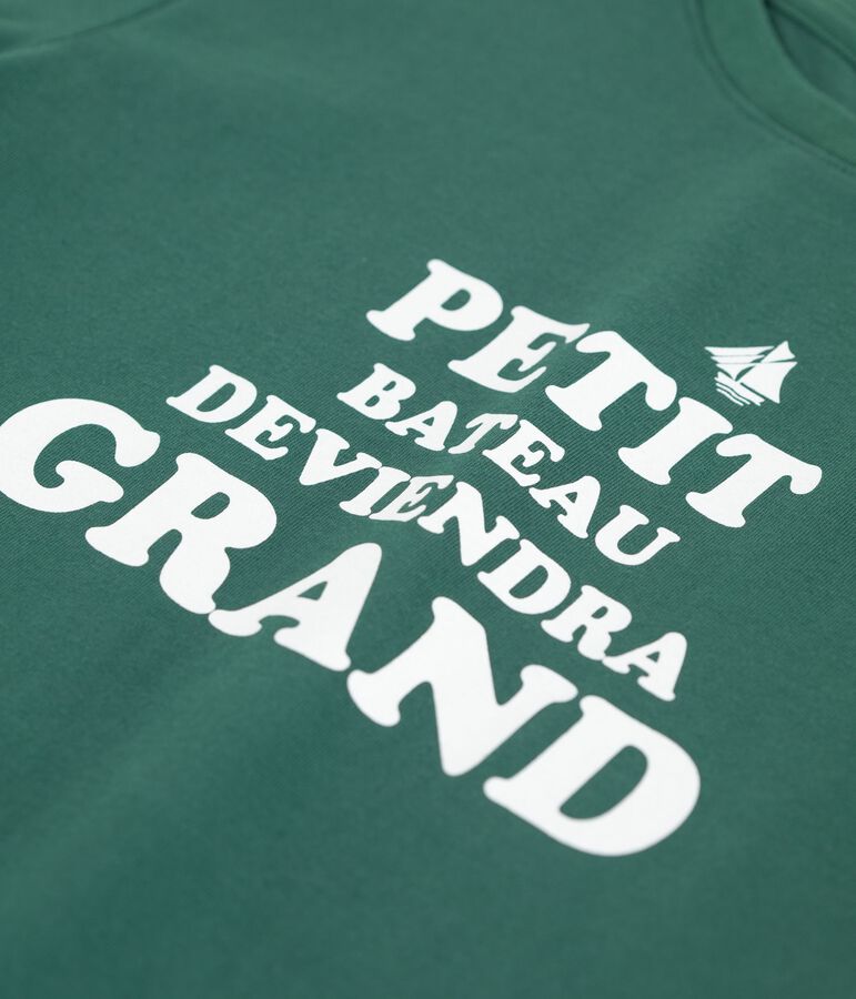 T-shirt a maniche corte con stampa bambino verde