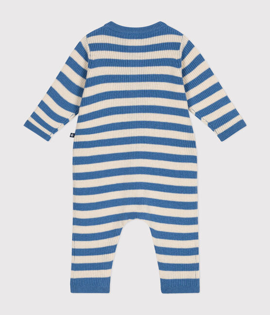 Tutina in maglia di lana e cotone a righe neonato blu BEACH/ AVALANCHE
