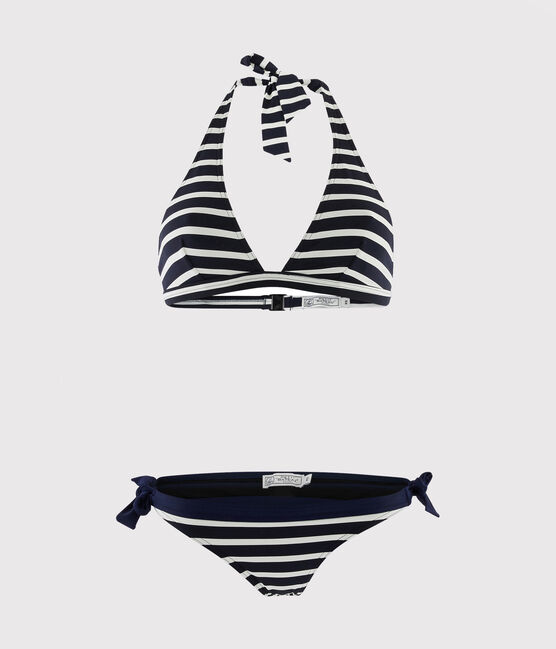 Costume 2 pezzi a righe Donna blu SMOKING/bianco MARSHMALLOW