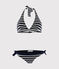 Costume 2 pezzi a righe Donna blu SMOKING/bianco MARSHMALLOW