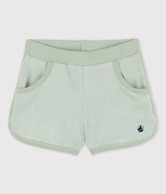 Shorts in spugna bouclette bambina verde HERBIER