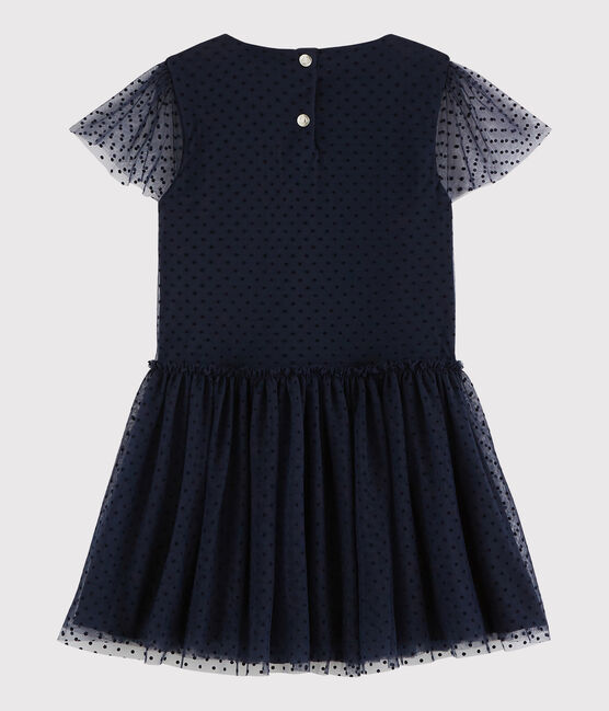 Abito manica corta bambina blu SMOKING