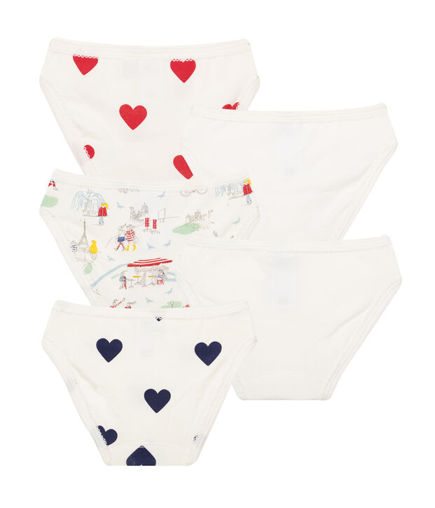 Confezione da 5 slip bambina multicolore