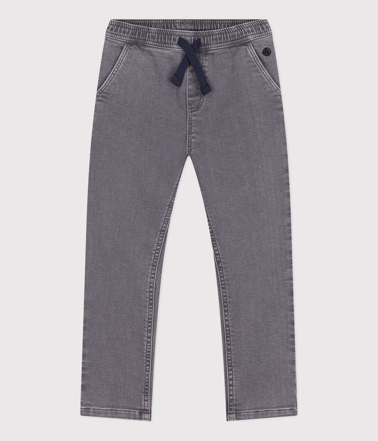 Pantalone bambino in denim taglio regular grigio