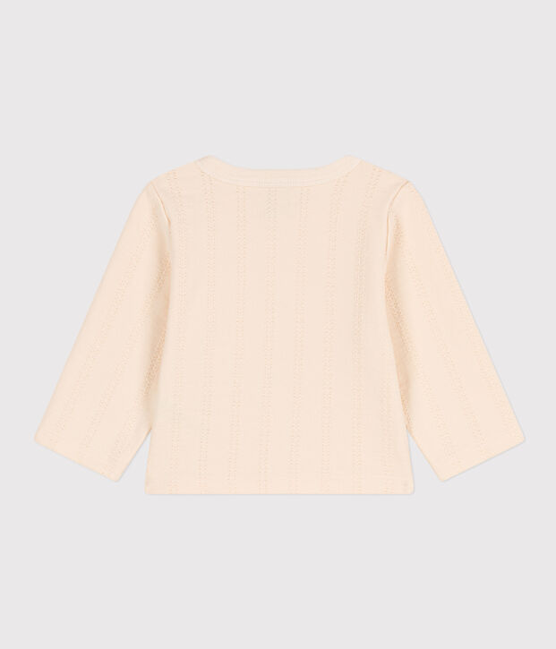 Cardigan b&eacute;b&eacute; in jersey punto fantasia ecru