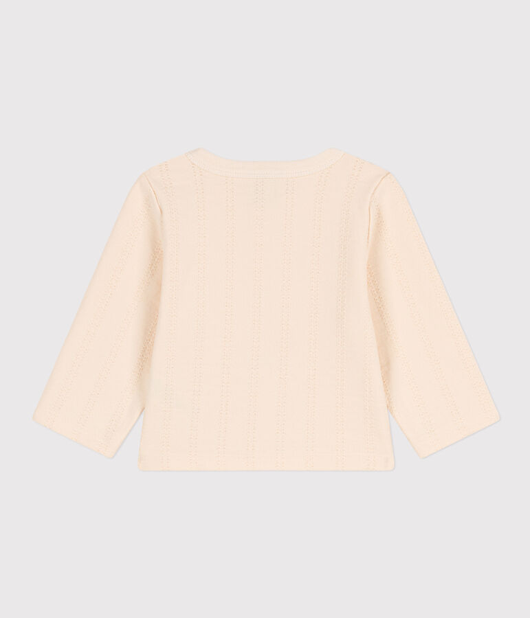 Cardigan b&eacute;b&eacute; in jersey punto fantasia ecru
