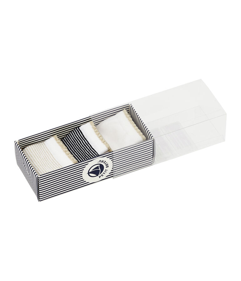 Lotto di 3 paia di calze bambina bianco