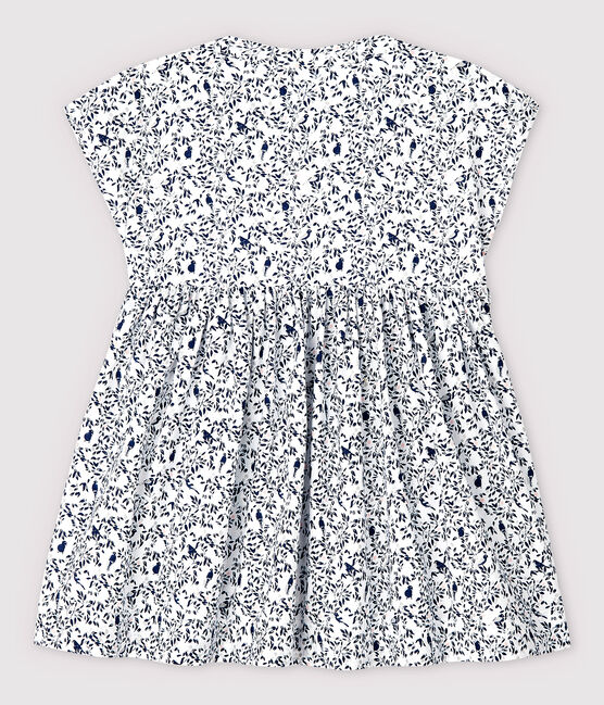 Abito a manica corta bebè in popeline bebà femmina bianco MARSHMALLOW/bianco MULTICO