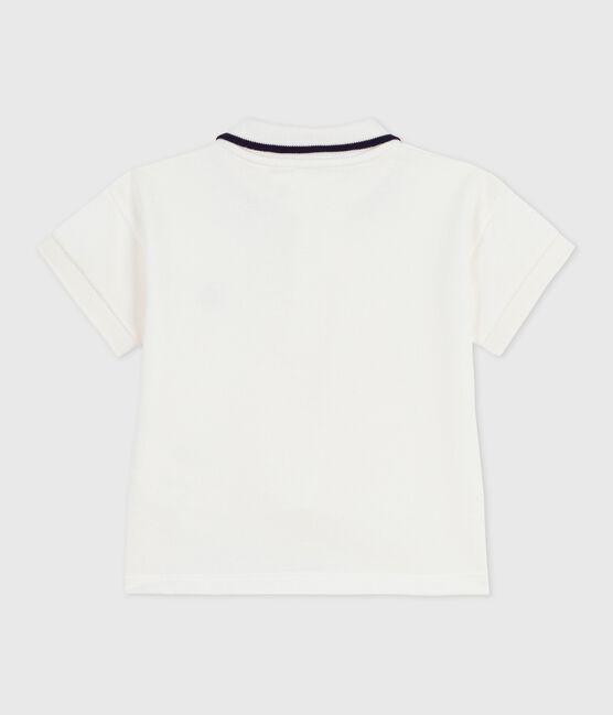 Polo a maniche corte in cotone tinta unita neonato bianco MARSHMALLOW