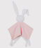 Doudou a costine, il tessuto emblematico di Petit Bateau. rosa CHARME/bianco MARSHMALLOW