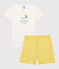 Pigiama corto a fiori bambina in cotone bianco MARSHMALLOW/ ORGE