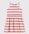 Abito senza maniche in cotone a righe bambina rosa PAPAYE/ MARSHMALLOW