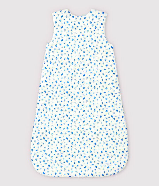 Sacco nanna barche bebè in cotone biologico bianco MARSHMALLOW/blu COOL