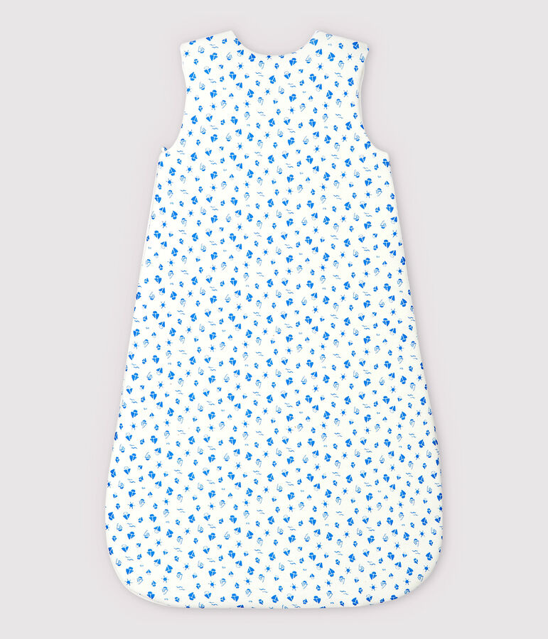 Sacco nanna barche beb&egrave; in cotone biologico bianco/blu