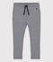 Pantalone in doppio jersey bambina blu SMOKING/bianco MARSHMALLOW