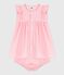 Vestito e mutandine in cotone semplice per neonati rosa CHARME