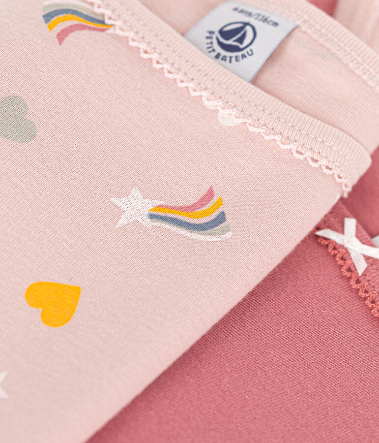 Set di 2 canottiere con spalline sottili in cotone a cuori bambino multicolore