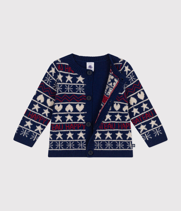 Cardigan lavorato a maglia per neonati blu/multicolore