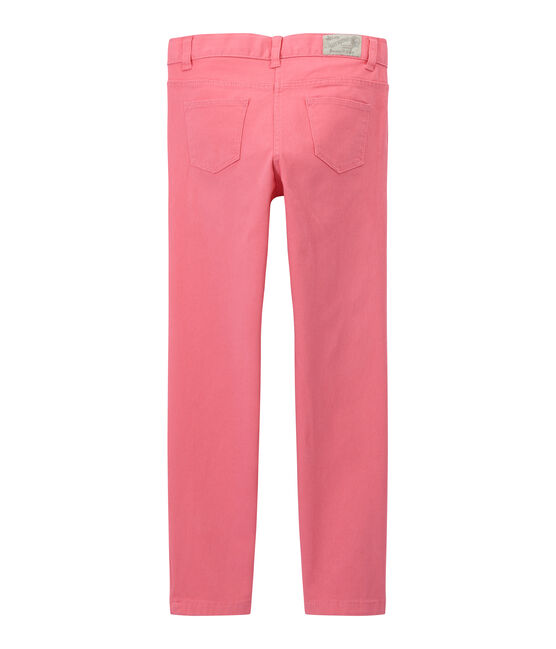 Pantalone bambina in jeans colorato rosa PETAL