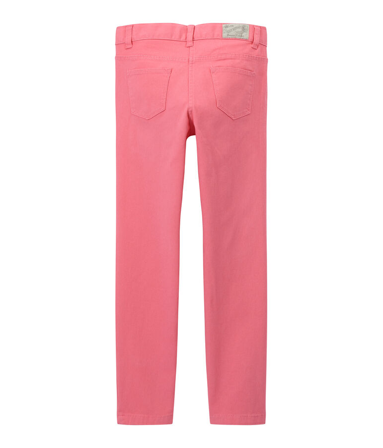 Pantalone bambina in jeans colorato rosa