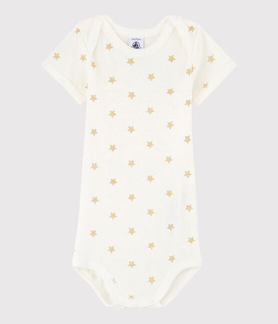 Body manica corta bebè femmina bianco MARSHMALLOW/giallo OR