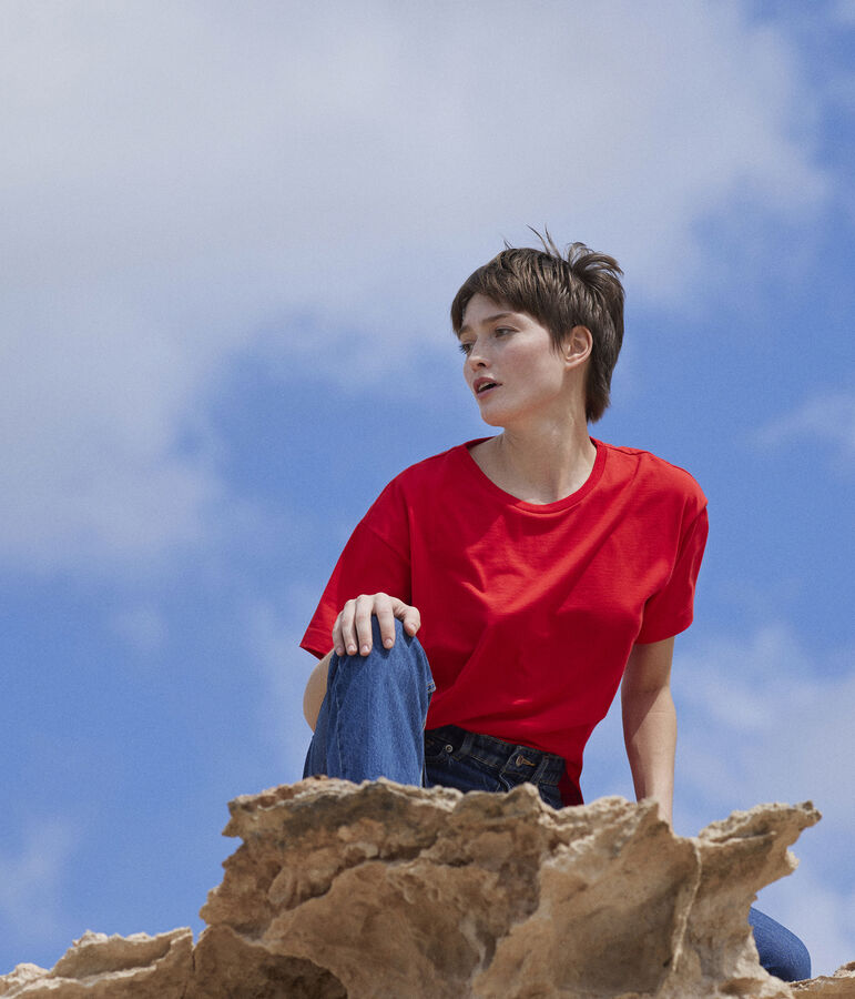 T-shirt LE BOXY in cotone donna rosso